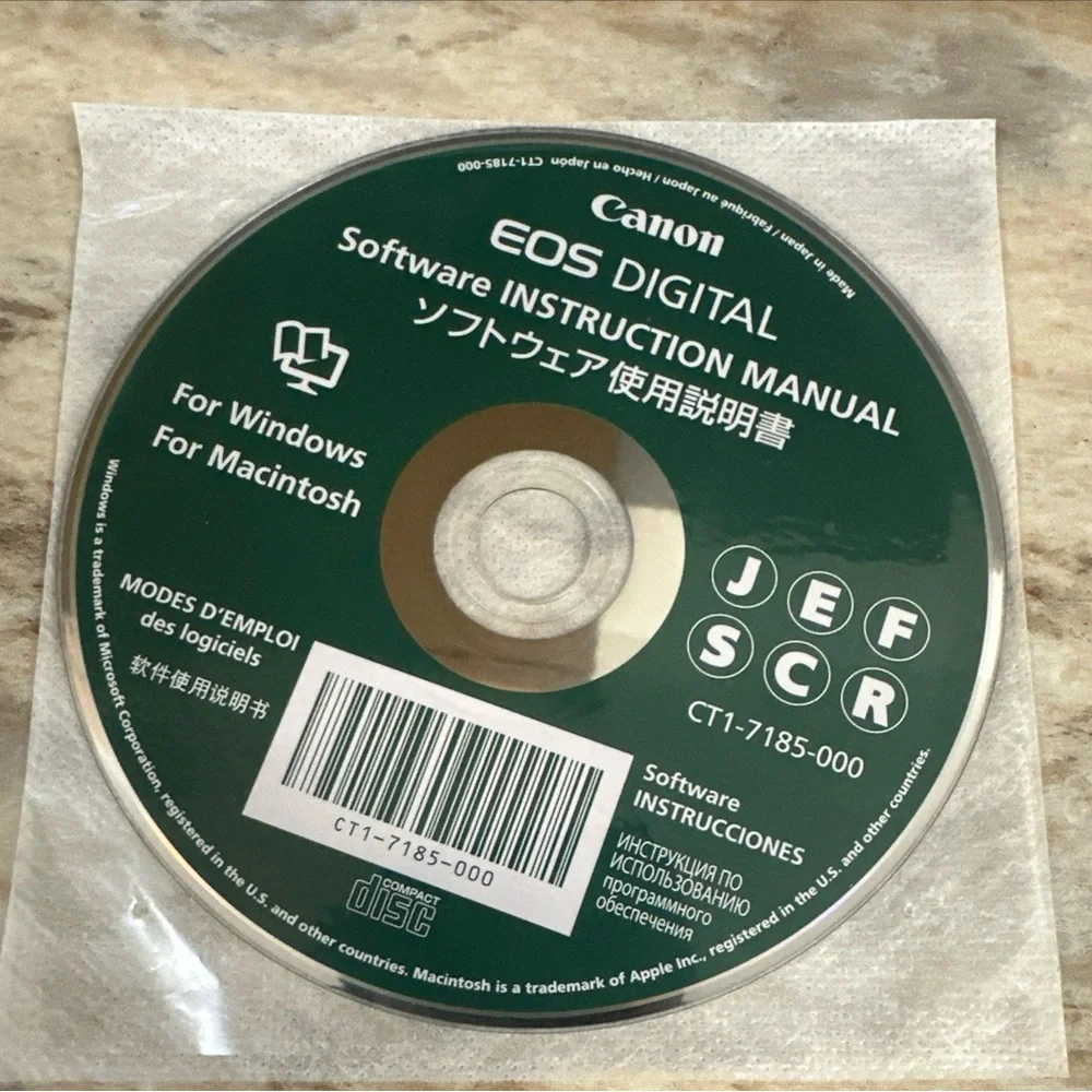 Canon EOS Digital Software Instruction Manual CD - Dark Green